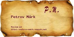 Petrov Márk névjegykártya